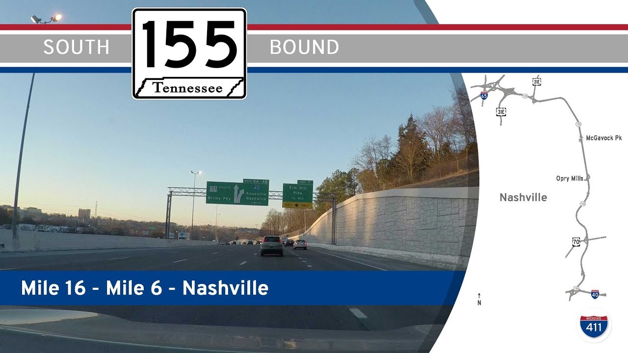 Tennessee Highway 155 - Briley Pkwy - Mile 16 to Mile 6 | Drive America's Highways ?