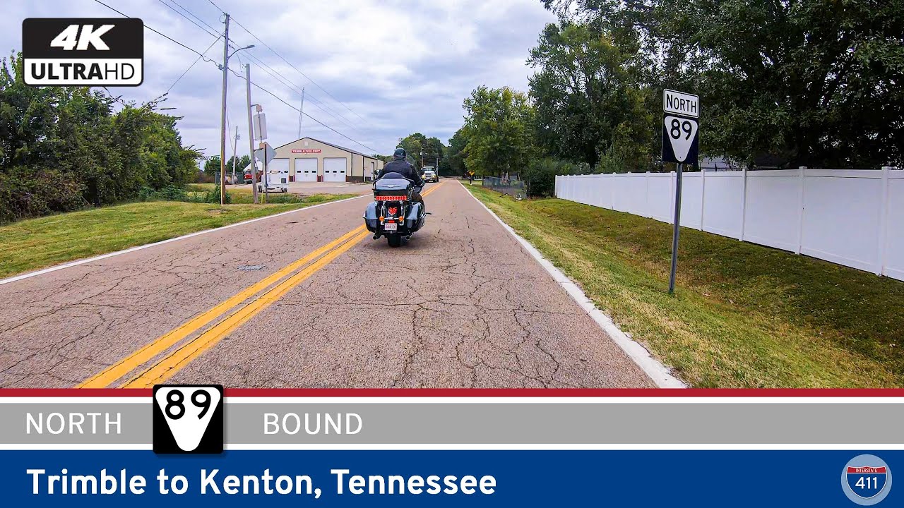 Tennessee Secondary Route 89: Trimble to Kenton (4K/Real-Time)