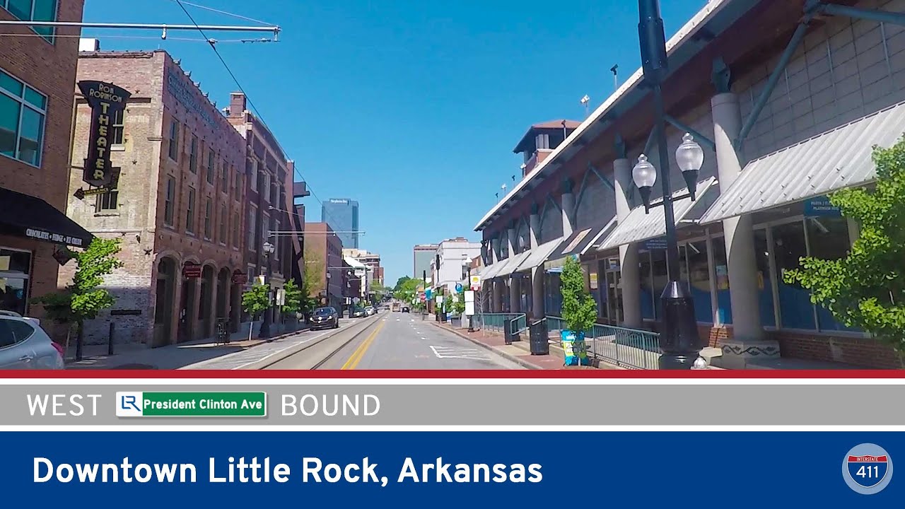 Westbound on President Clinton Avenue in Little Rock - Arkansas  |  Drive America's Highways ?