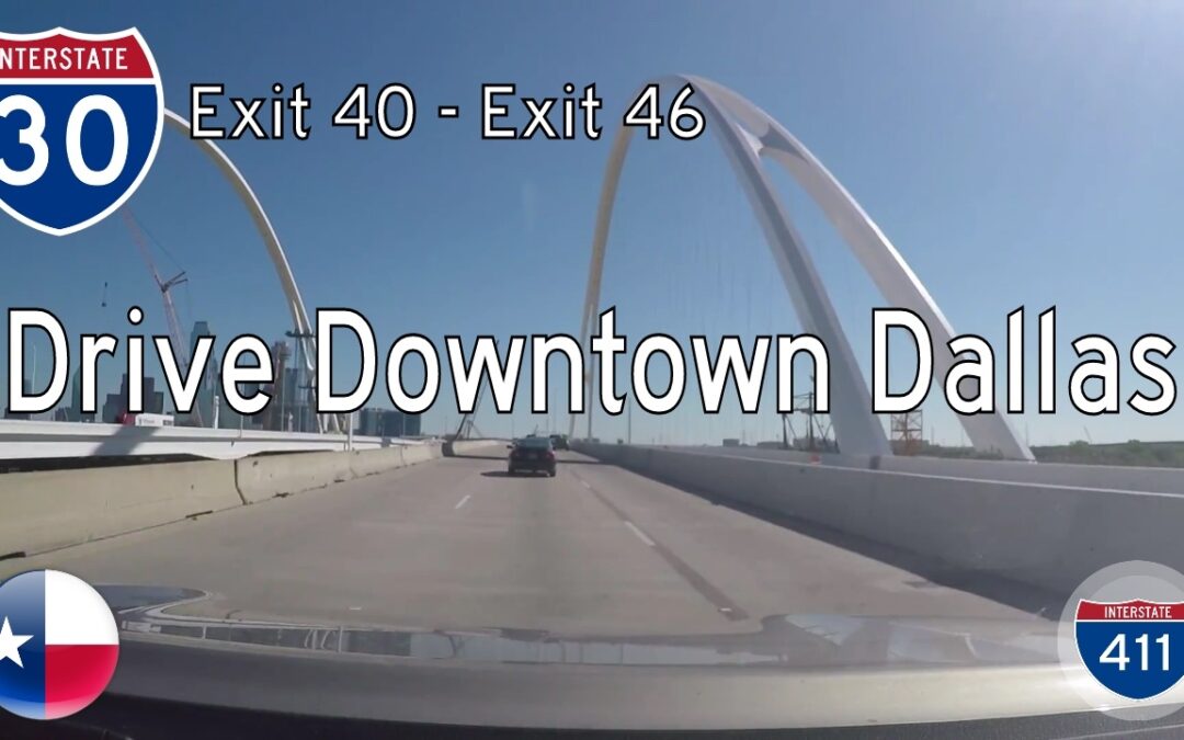 Interstate 30 East through Downtown Dallas – Texas