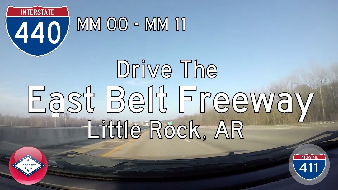 Drive America's Highways 11 miles east along the length of the East Belt Freeway, Interstate 440 in Little Rock, Arkansas.