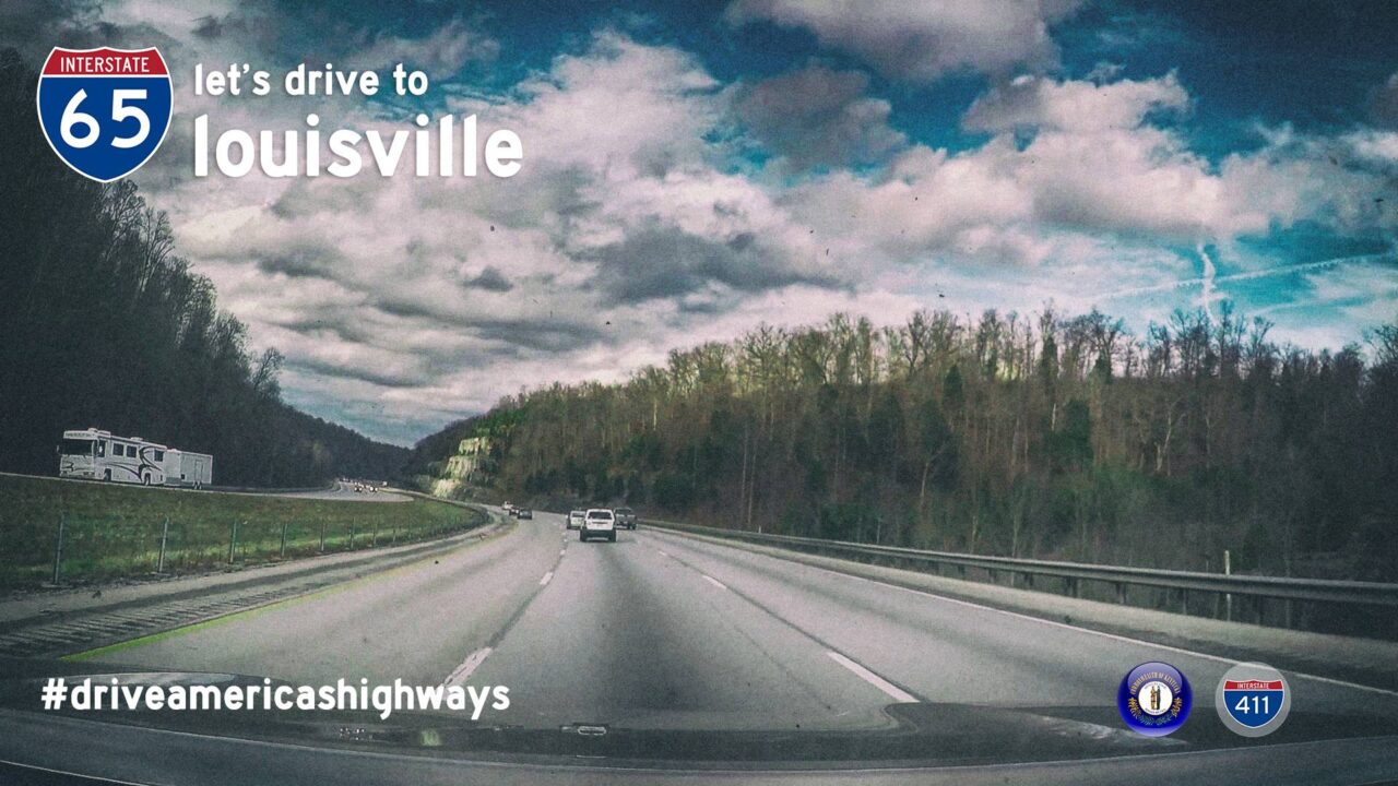 Drive America's Highways for 102 miles along Interstate 65 from Bowling Green to Louisville, Kentucky