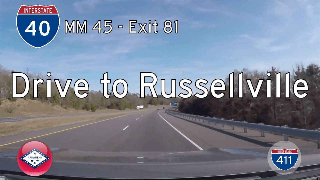 Drive America's Highways for 36 miles along Interstate 40 from Altus to Russellville at exit 81 in Arkansas