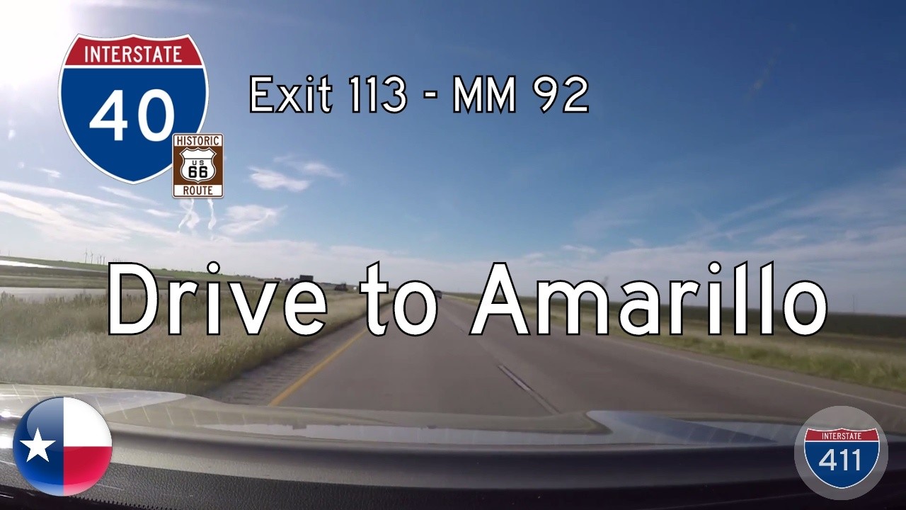 Drive 21 miles west on Interstate 40 in Texas from exit 113 in Groom to Amarillo at mile marker 92