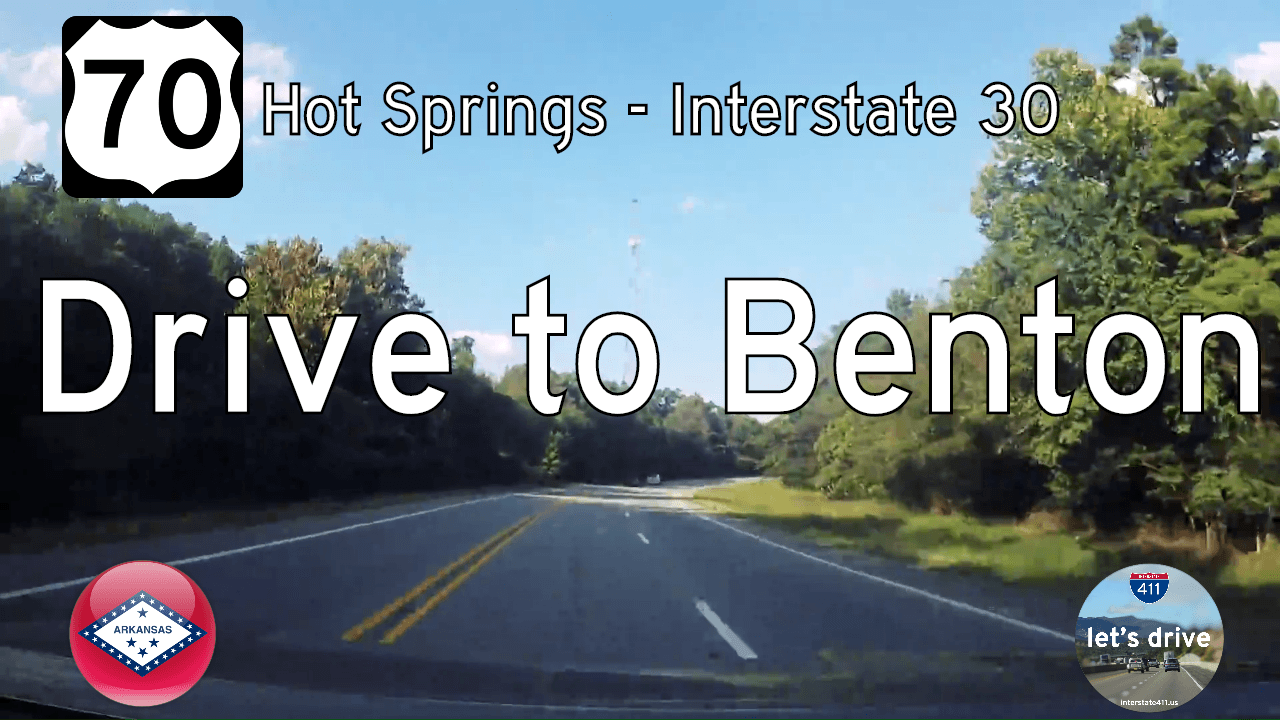 Drive America's Highways for 19 miles east along US-70 from the MLK Expressway in Hot Springs to Benton at Interstate 30 in Arkansas