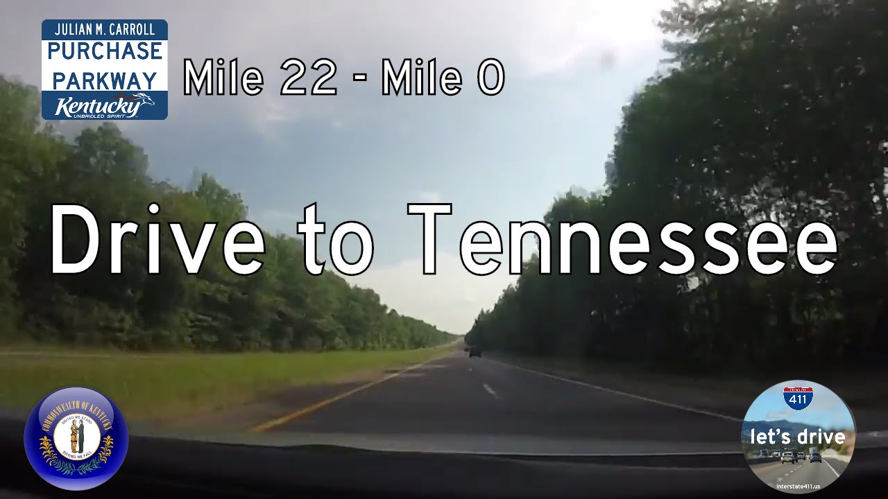 Ride south on 22 miles on the Julian M. Carroll Purchase Parkway from mile marker 22 in Mayfield to Tennessee at it's southern terminus at U.S. Highway 51