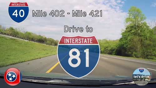 Interstate 40 – Mile 402 to Mile 421 – Tennessee