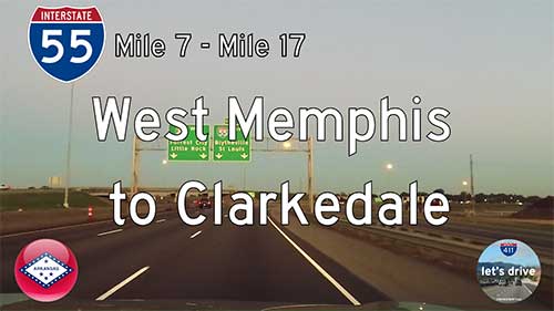 Interstate 55 North - Mile 7 to Mile 17 - Arkansas