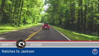 Drive America's Highways for 90 miles north along the Natchez Trace Parkway from Natchez to Jackson, Mississippi