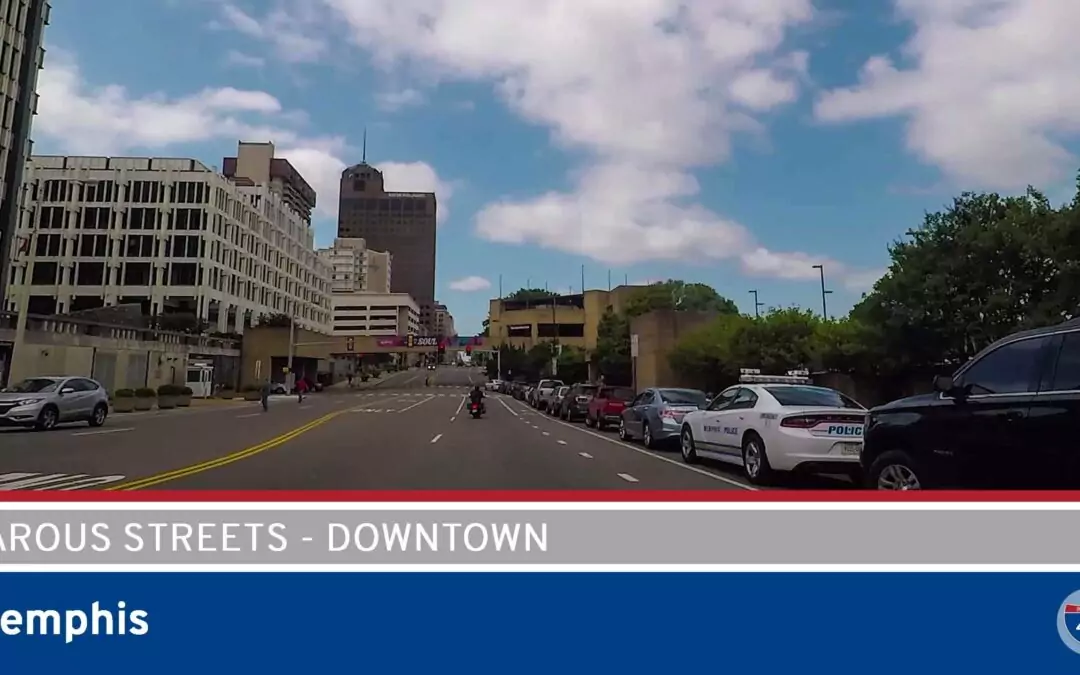 Various Streets – Drive Downtown Memphis – Tennessee