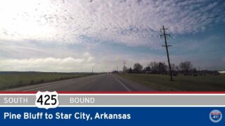 Drive America's Highways for 27 miles south along U.S. Highway 425 from Pine Bluff to Star City in Arkansas.