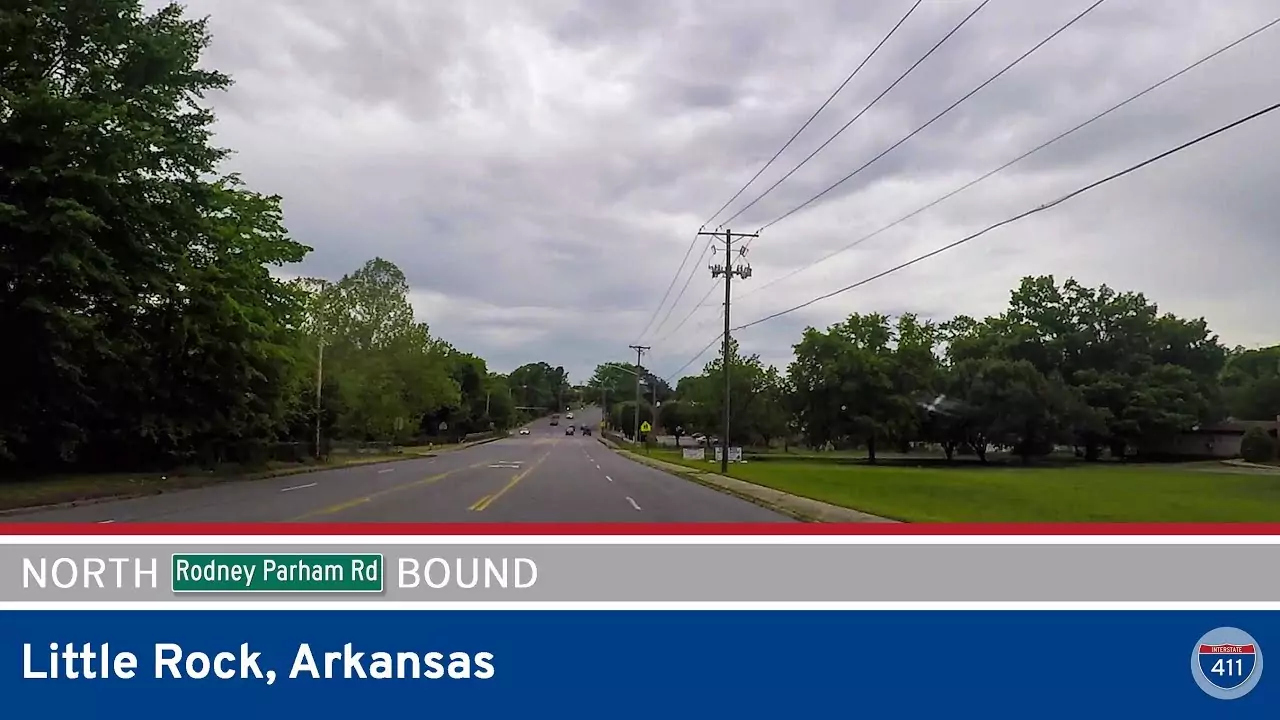 Drive America's Highways for 5 miles along Rodney Parham Rd - Northbound in Little Rock Arkansas