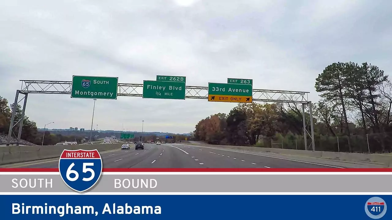 Drive America's Highways for 3 miles along Southbound Interstate 65 in Birmingham, Alabama.