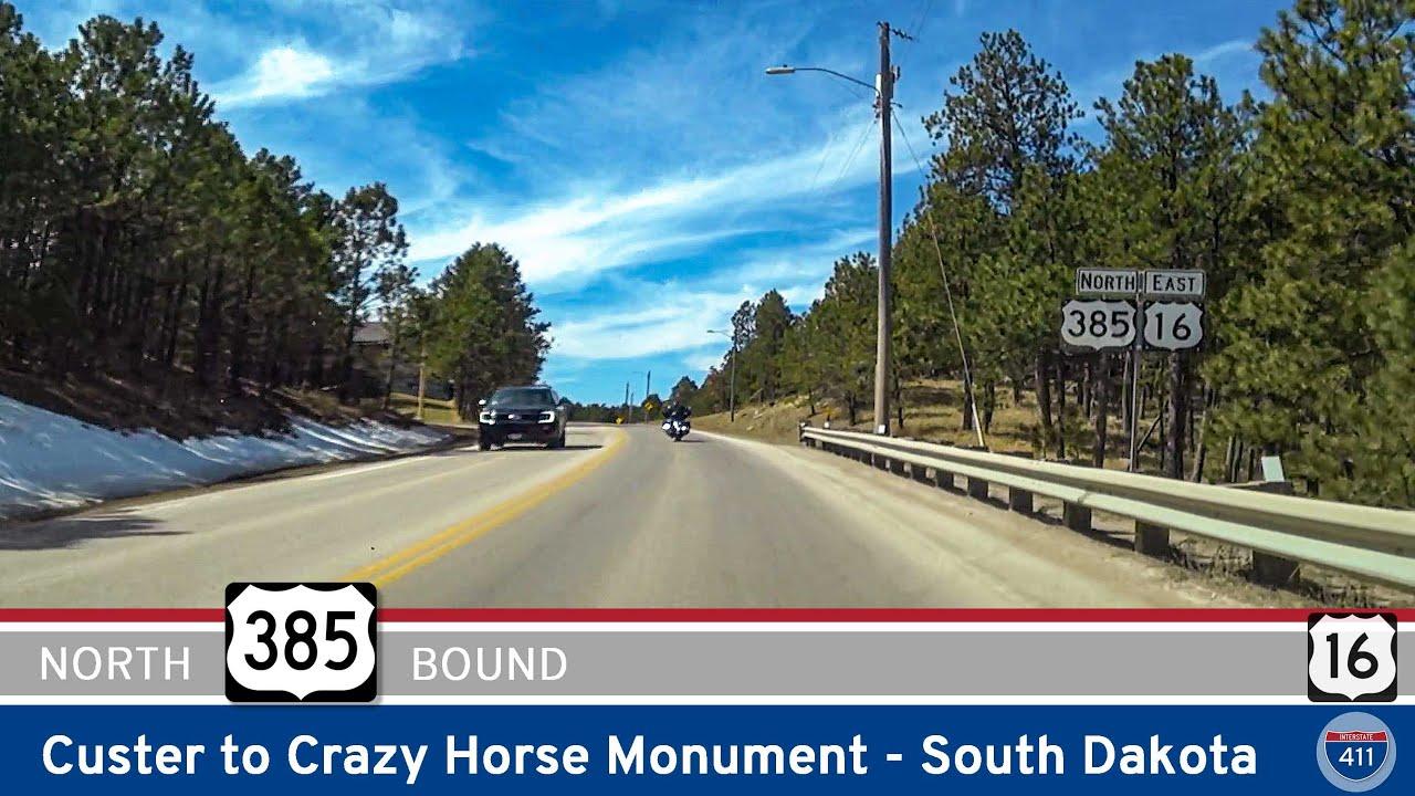 Drive America's Highways for 4.5 miles north along U.S. Highway 385 from Custer to Crazy Horse Monument in South Dakota.