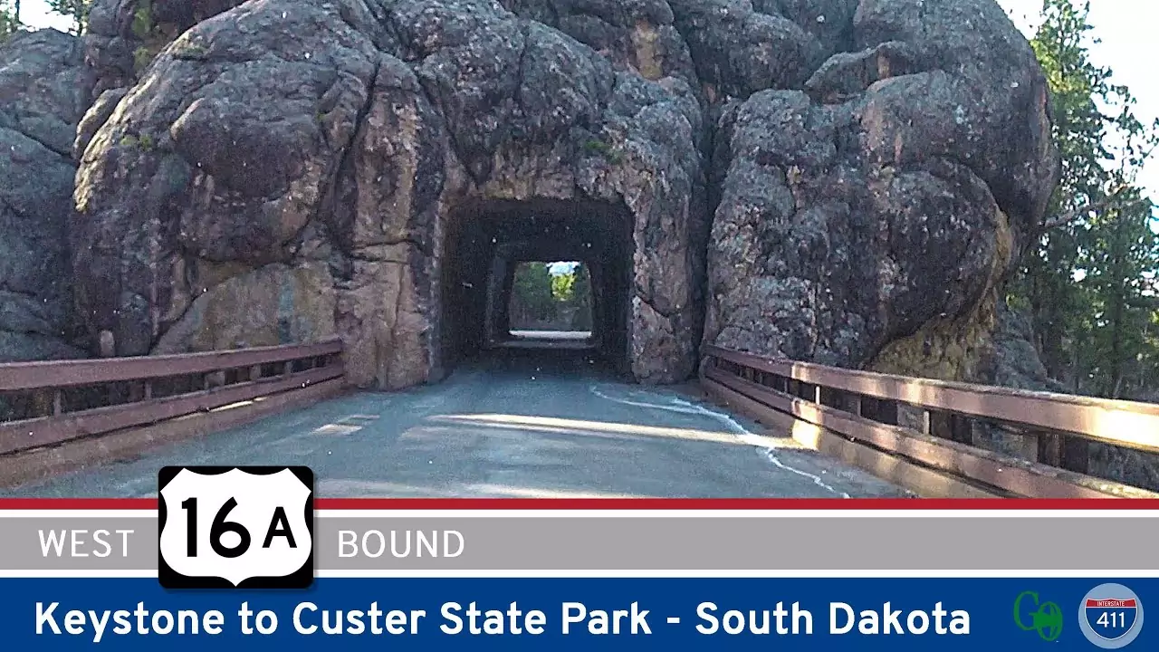 Drive America's Highways for 17 miles west along U.S. Highway 16A from Keystone to Custer State Park in the Black Hills of South Dakota ?️