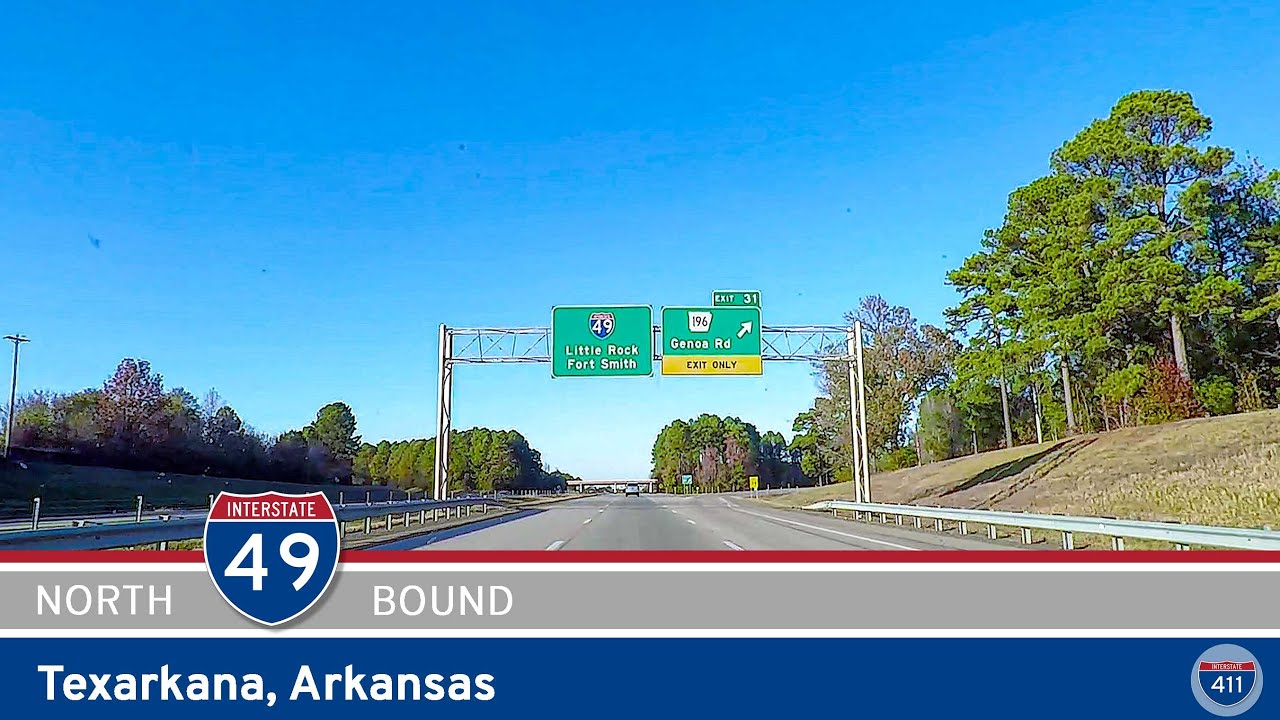 Drive America's Highways for 6 miles Interstate 49 northbound in Texarkana, Arkansas 