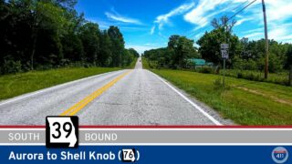 Drive America's Highways for 23 miles south along Missouri State Route 39 from Aurora to Shell Knob.