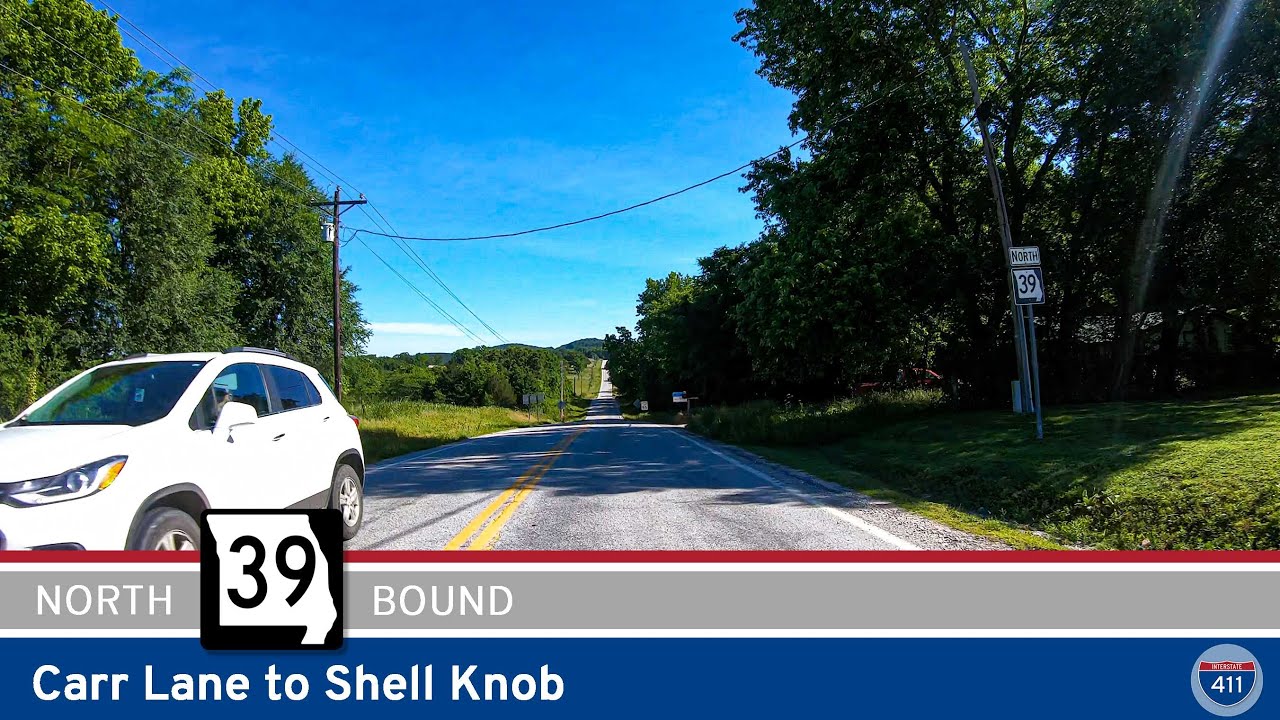 🚙 Drive America's Highways for 9 miles north along Missouri State Route 39 from Carr Lane to Shell Knob.