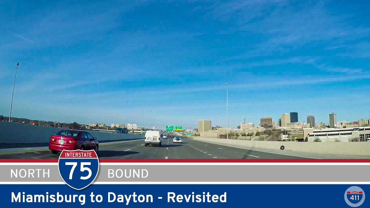 Drive America's Highways for 16 miles north along Interstate 75 from Miamisburg to Dayton, Ohio.