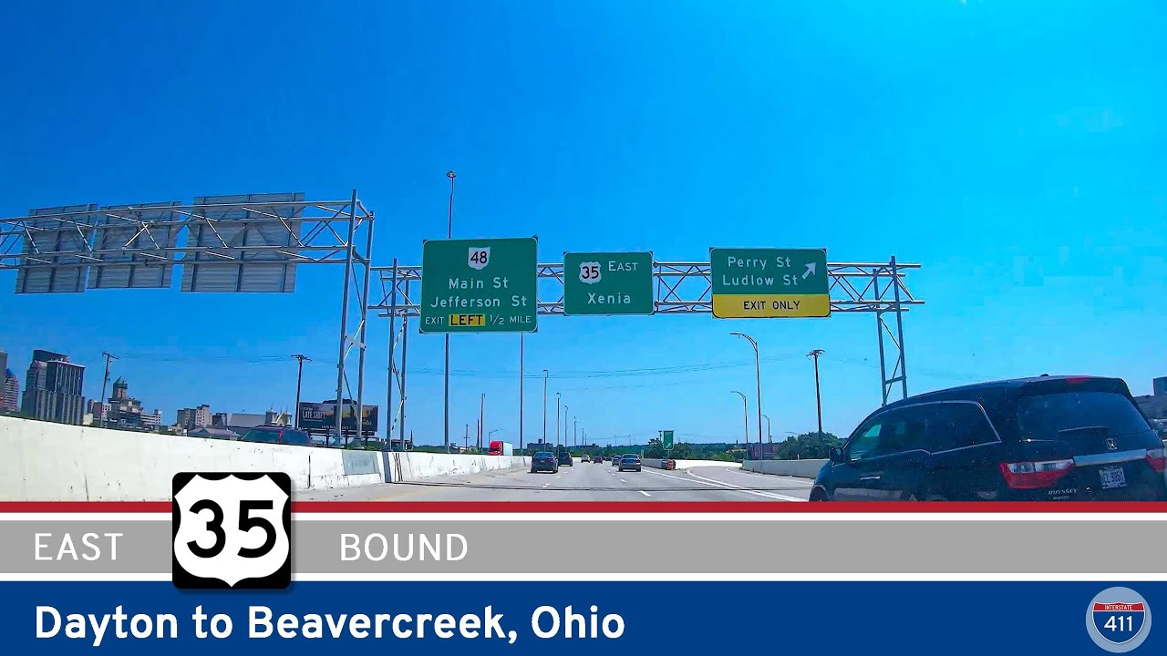 Drive America's Highways for 6 miles east along U.S. Highway 35 from Dayton to Beavercreek, Ohio