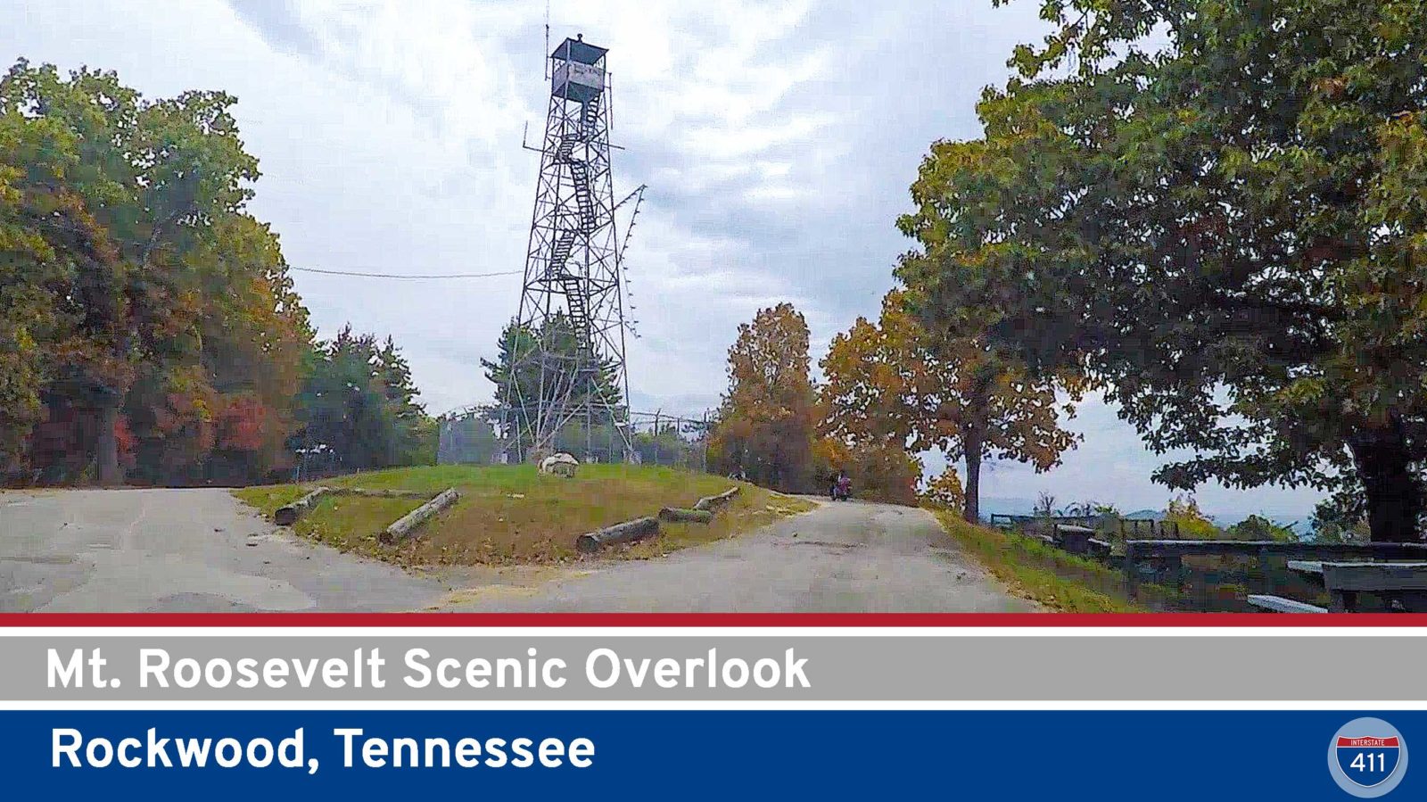 Drive America's Highways for 1.5 miles north along the Mt. Roosevelt Scenic Overlook Access Road in Rockwood, Tennessee