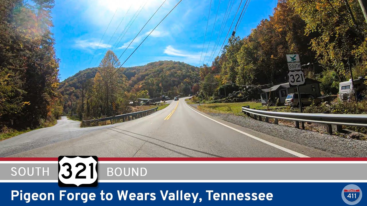 The drive along U.S. Route 321 from Pigeon Forge to Wears Valley is about 15 minutes long, and it takes us through some of the most beautiful scenery in the region. The 8-mile route takes us past towering mountains, lush forests, and sparkling streams.