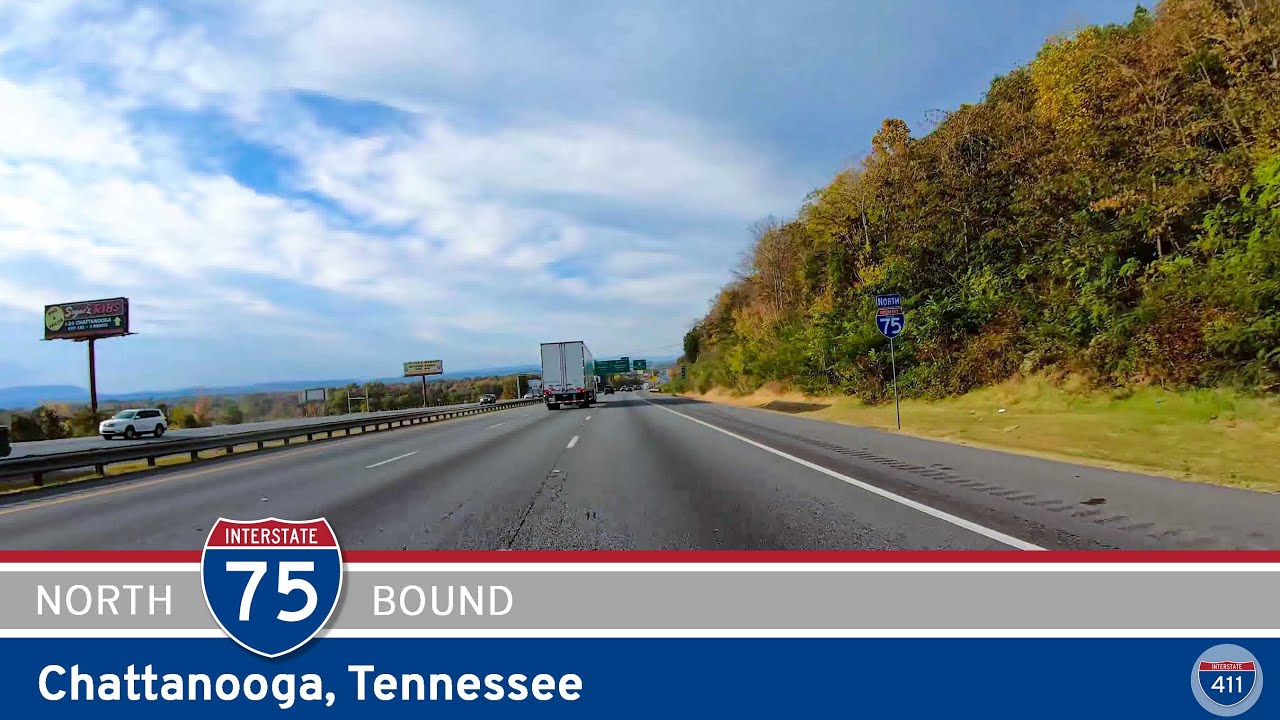 Drive America's Highways for 9 miles north along Interstate 75 in Chattanooga, Tennessee.