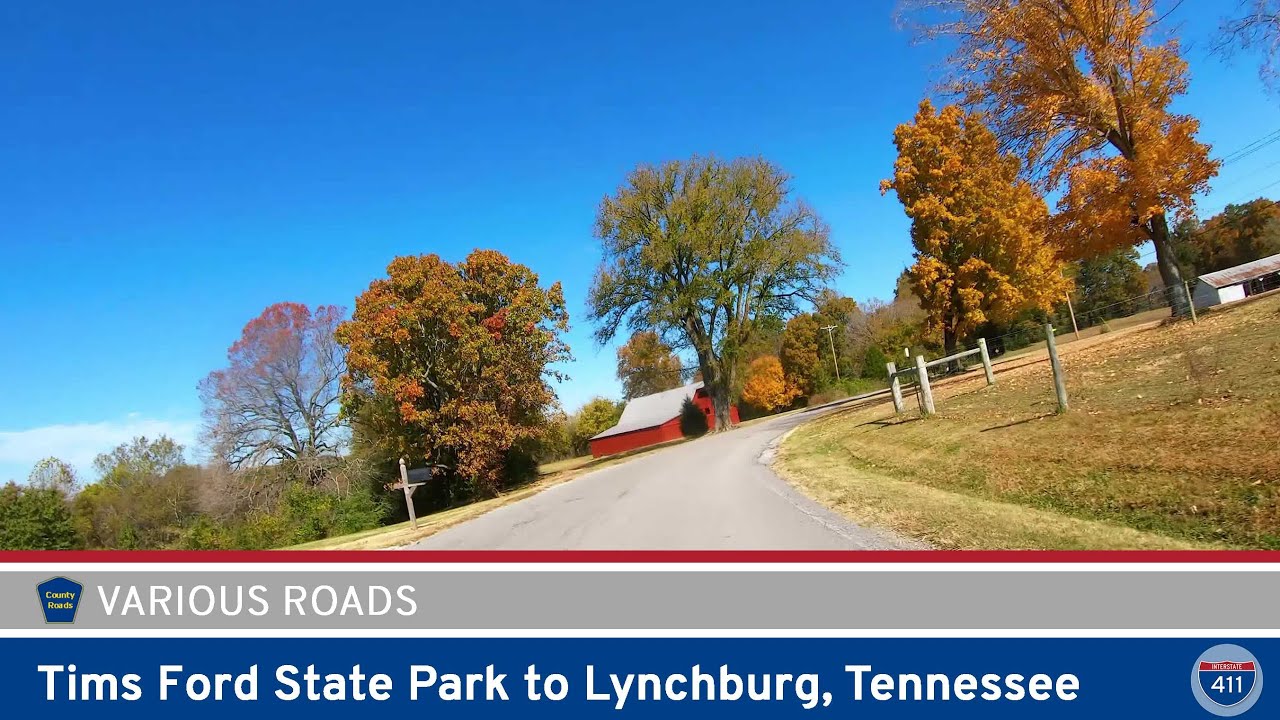 Drive America's Highways north for 9 miles along Chestnut Ridge, Pleasant Hill and Cobb Hollow Road from Tims Ford State Park to Lynchburg