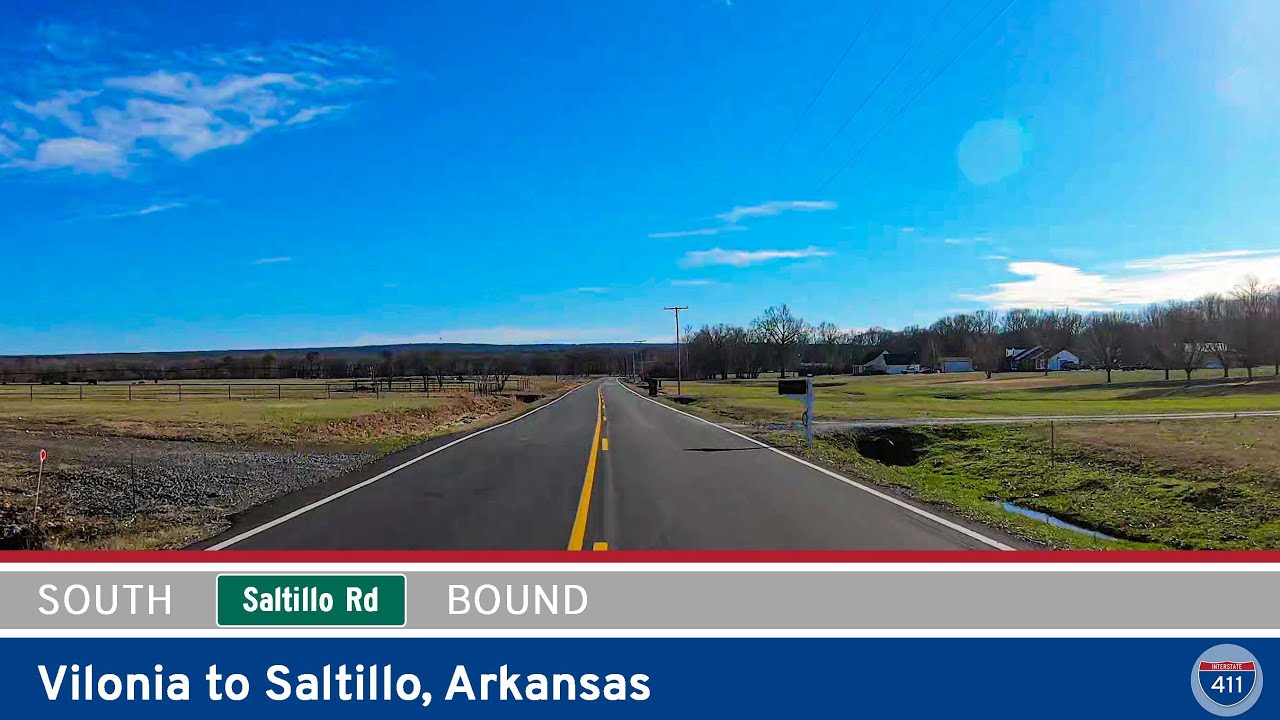 🚙 Drive America's Highways for 4 miles south along Saltillo Rd from Vilonia to Saltillo, Arkansas.