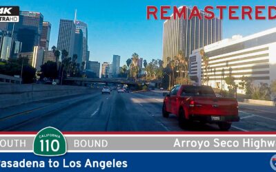 [Remastered] California Route 110 – Arroyo Seco Highway: Pasadena to Los Angeles (4K/Real-Time)