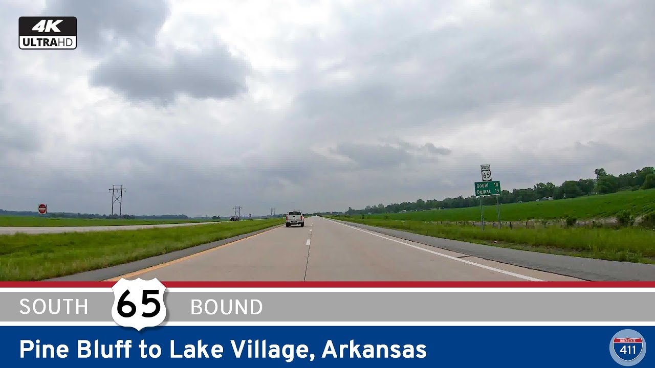 🚙 Drive America's Highways for 78 miles south along U.S. Highway 65 from Pine Bluff to Lake Village, Arkansas 🛣️