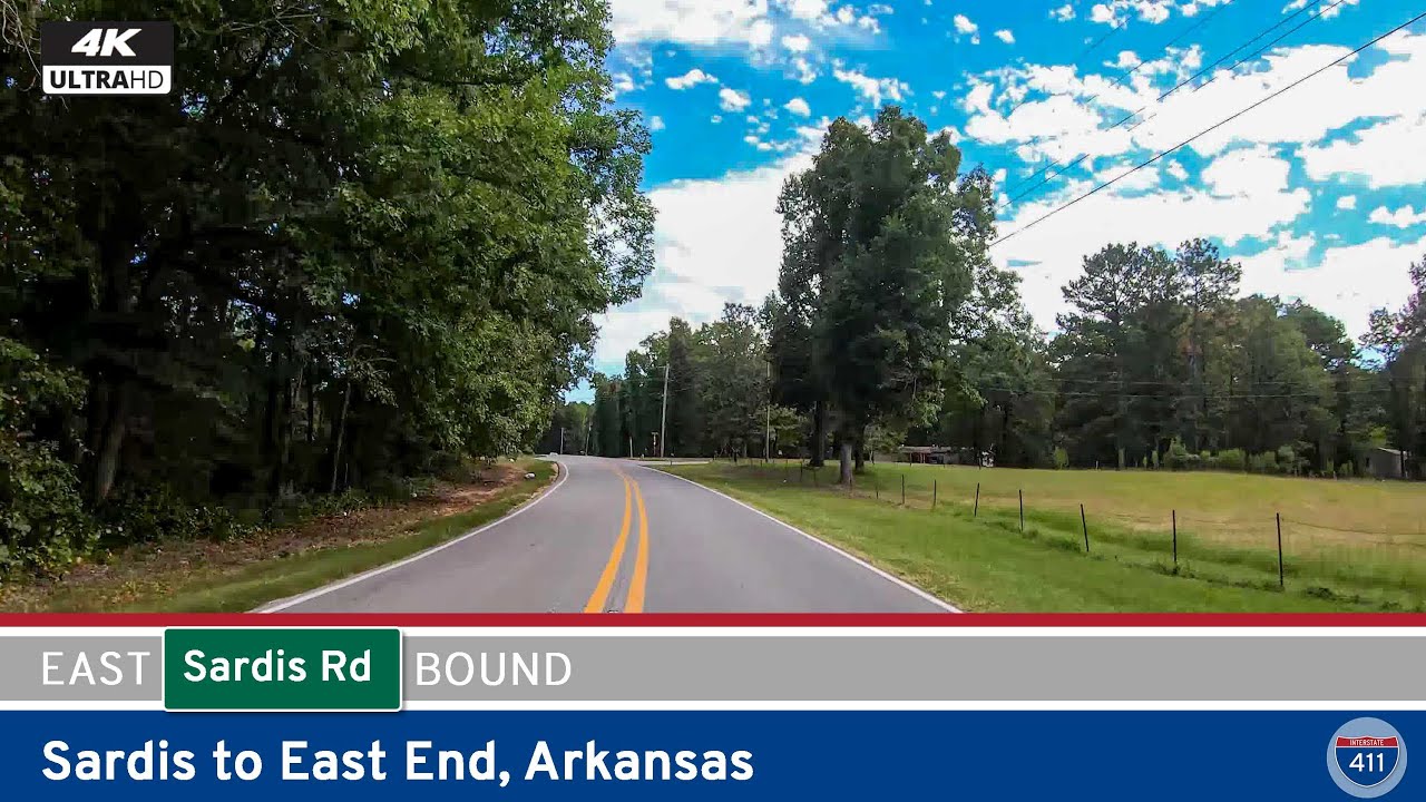 Drive America's Highways for 5 miles east along East Sardis Road from Sardis to East End, Arkansas.