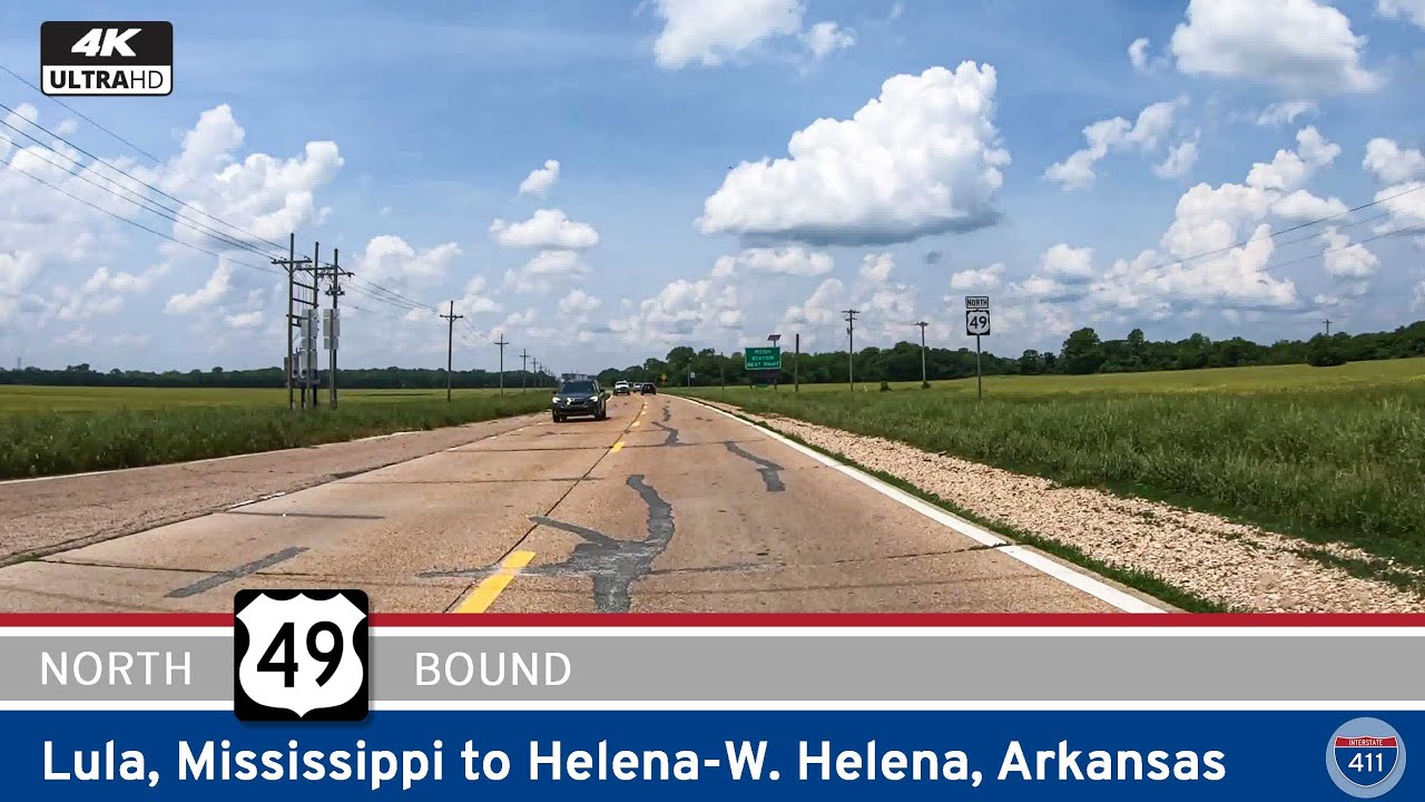 Drive America's Highways for 4 miles north along U.S. Highway 49 from Lula to Helena