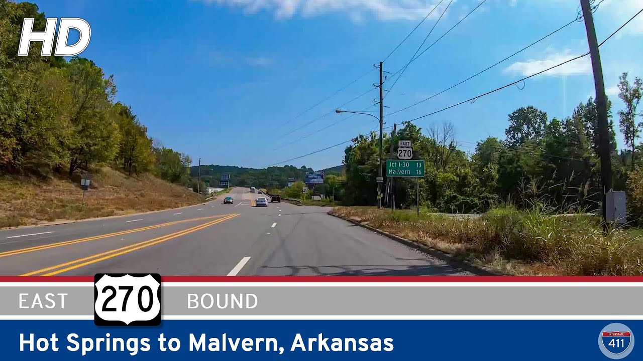 🚙 Drive America's Highways for 13 miles east along U.S. Route 270 from Hot Springs to Malvern, Arkansas 🛣️