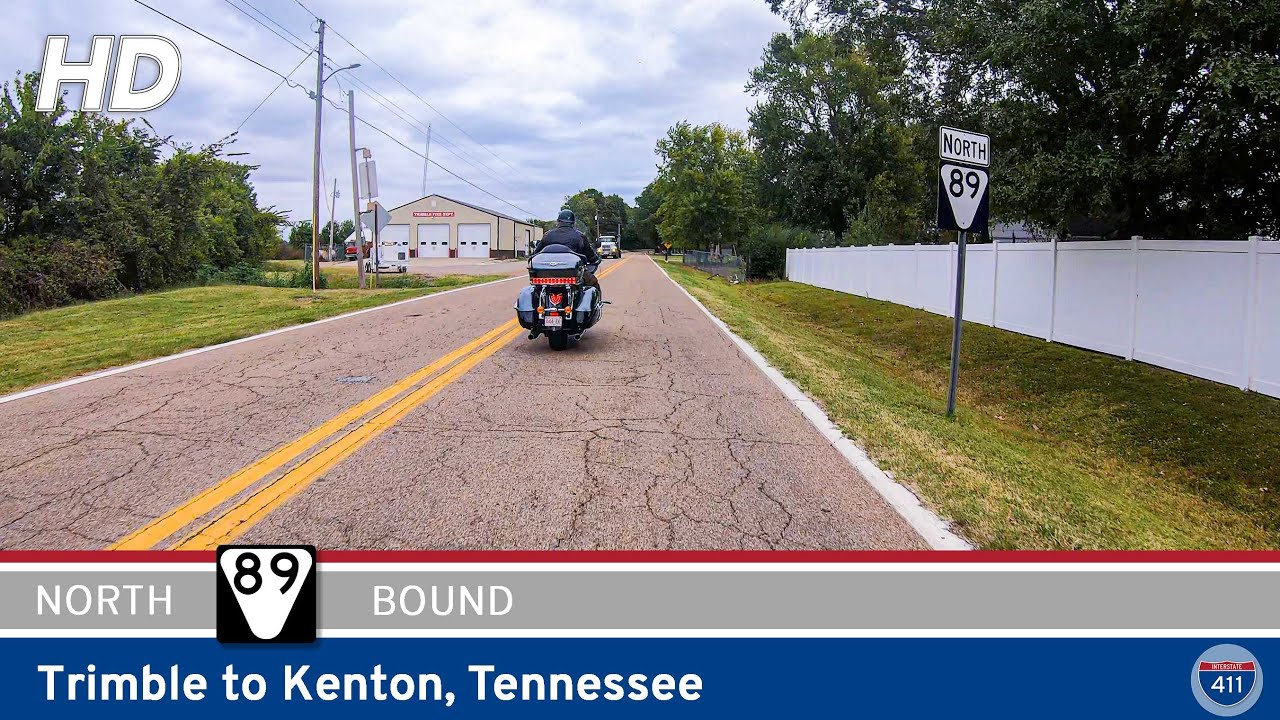Drive America's Highways for 7 miles north along Tennessee Secondary Route 89 from Trimble to Kenton.