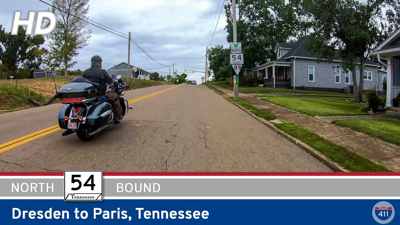 Drive America's Highways for 22 miles east along Tennessee Route 54 from Dresden to Paris