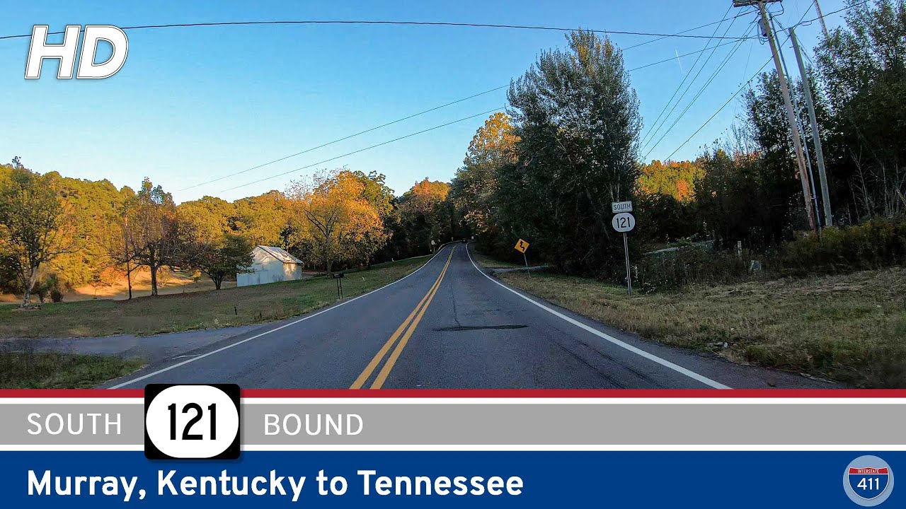 Drive America's Highways for 16 miles south along Kentucky Route 121 from Murray to Tennessee