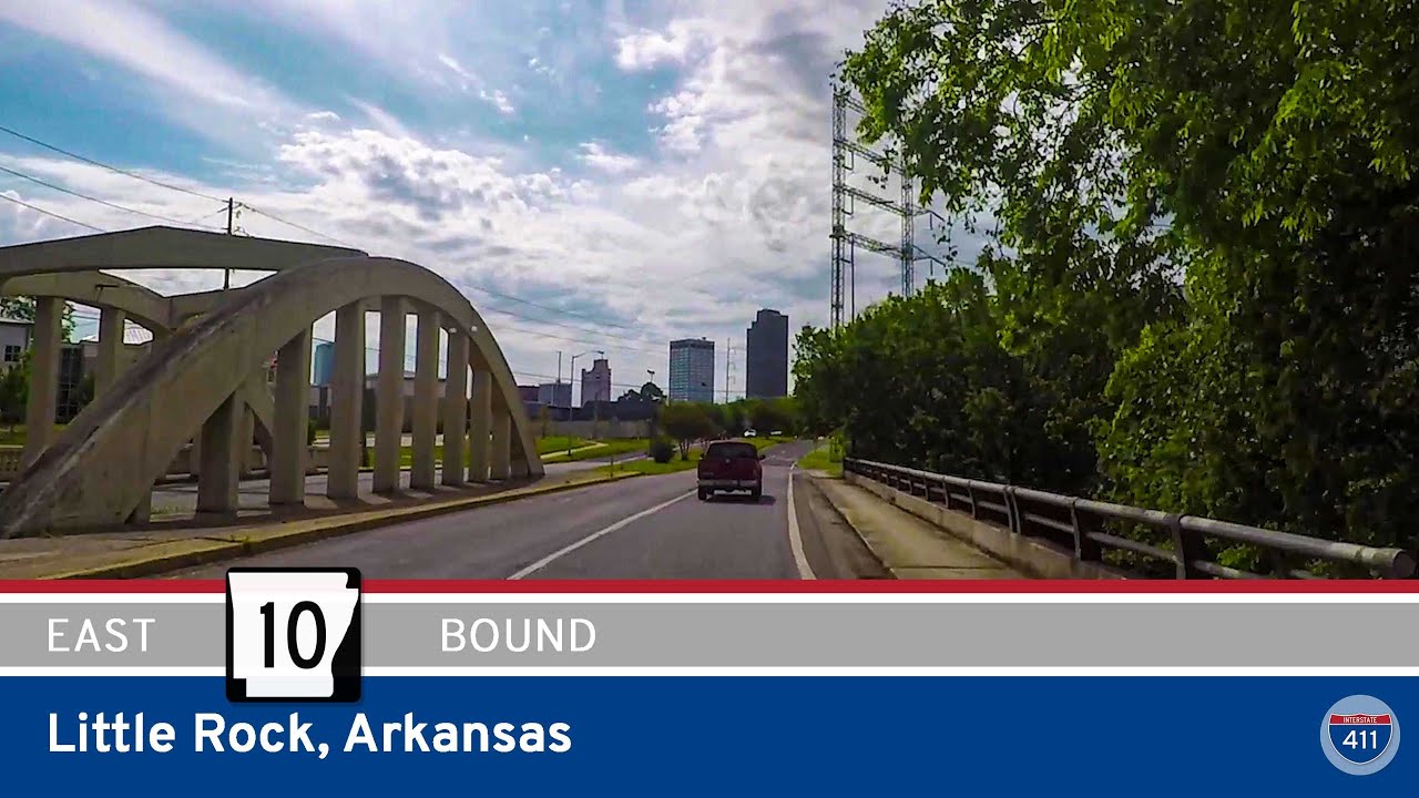 Drive America's Highways for 14 miles east along Arkansas Highway 10 in Little Rock, Arkansas