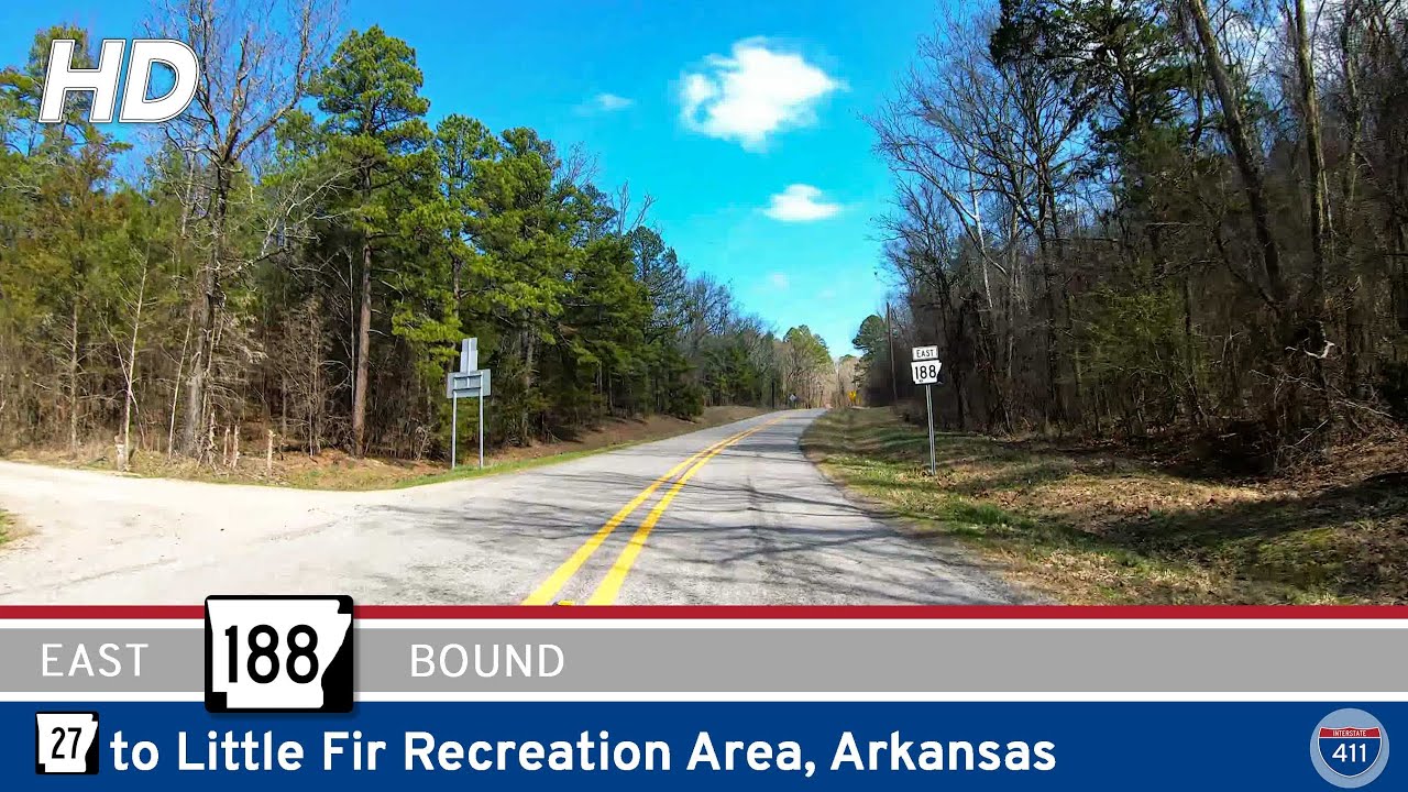 Drive America's Highways for 8 miles east along Arkansas Highway 188 from AR-27 to the Little Fir Recreation Area.