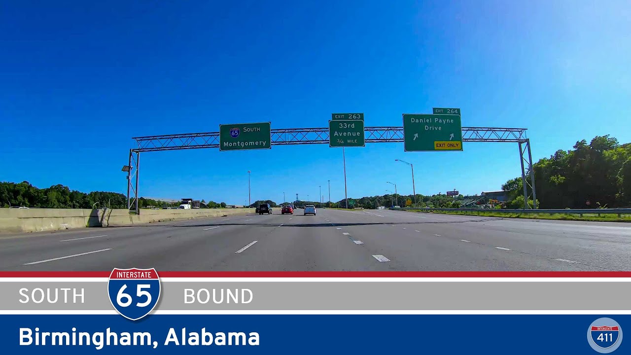 Drive America's Highways for 3 miles along Interstate 65 southbound in Birmingham, Alabama.