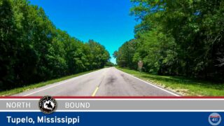 Drive America's Highways for 9 miles north along the Natchez Trace Parkway northbound through Tupelo, Mississippi