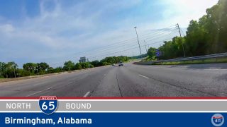 Drive America's Highways for 3 miles north along Interstate 65 in Birmingham, Alabama