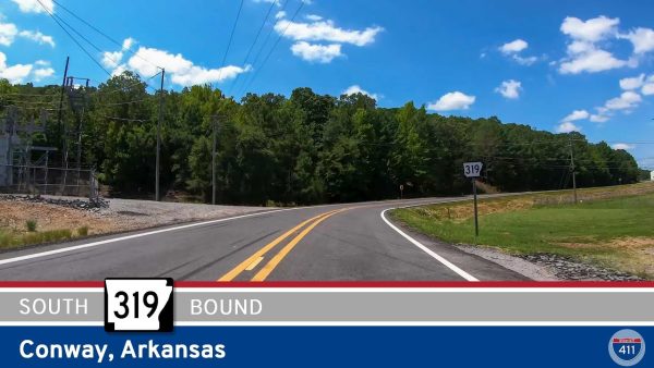 Drive America's Highways for 2 miles south along Arkansas Highway 319 in Conway, Arkansas