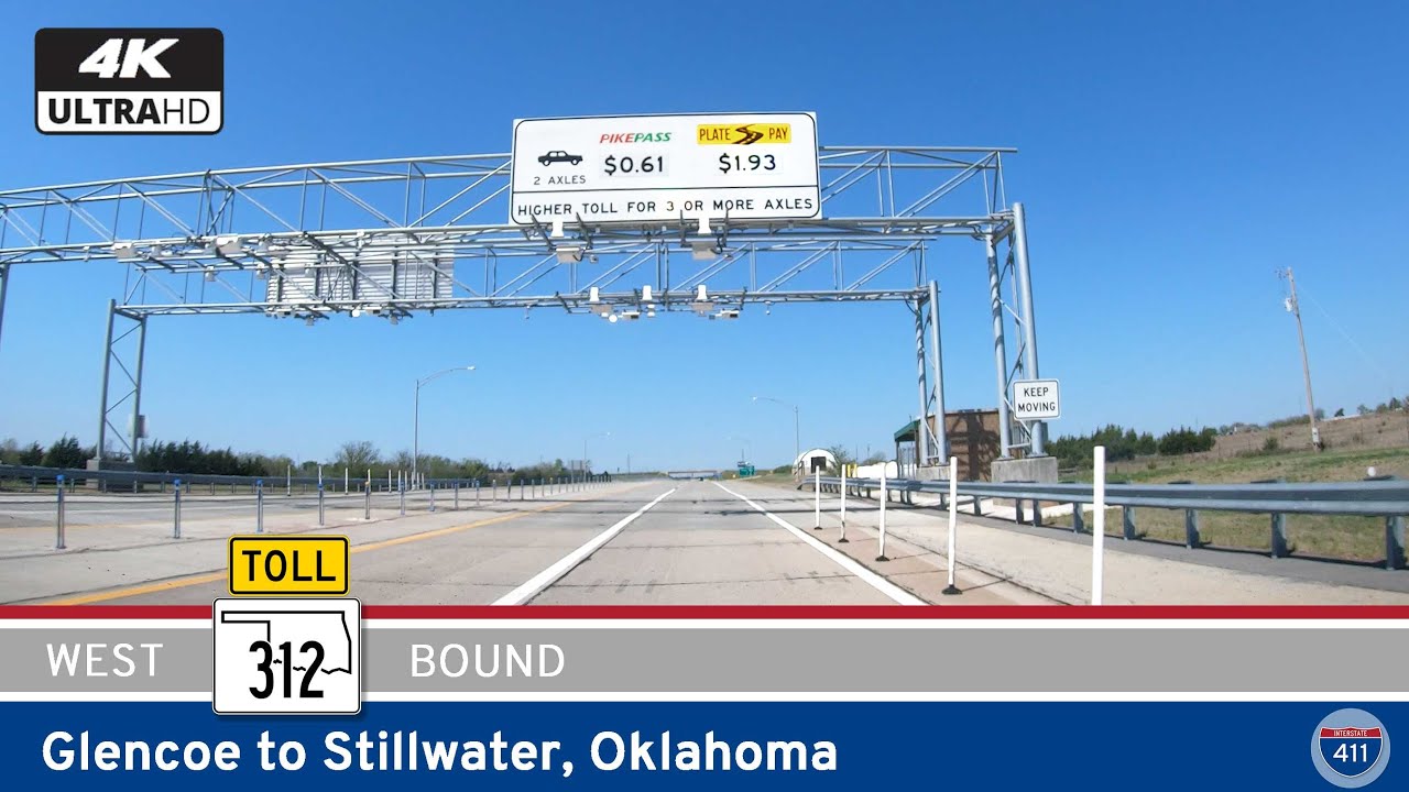 Watch as we Drive America's Highways for 9 miles west along Oklahoma Highway 312 from Glencoe to Stillwater, Oklahoma