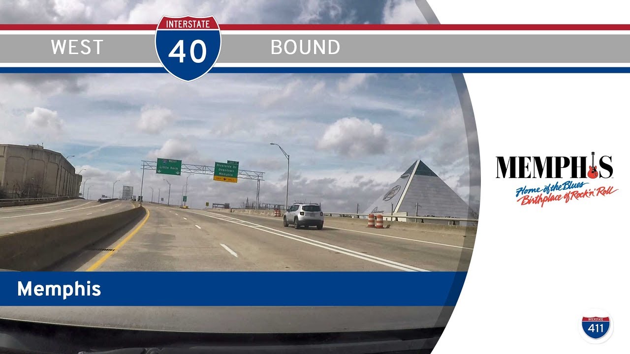 Interstate 40: Westbound in Memphis – Tennessee