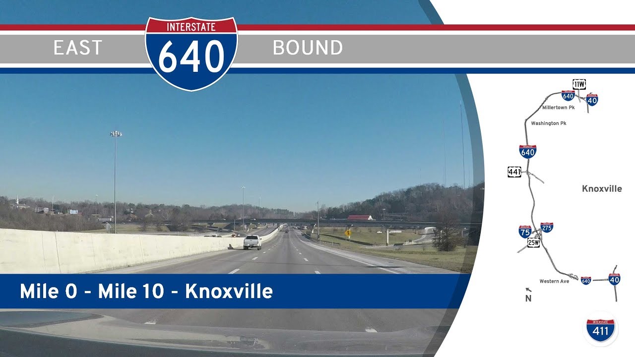 Interstate 640: Eastbound in Knoxville, Tennessee